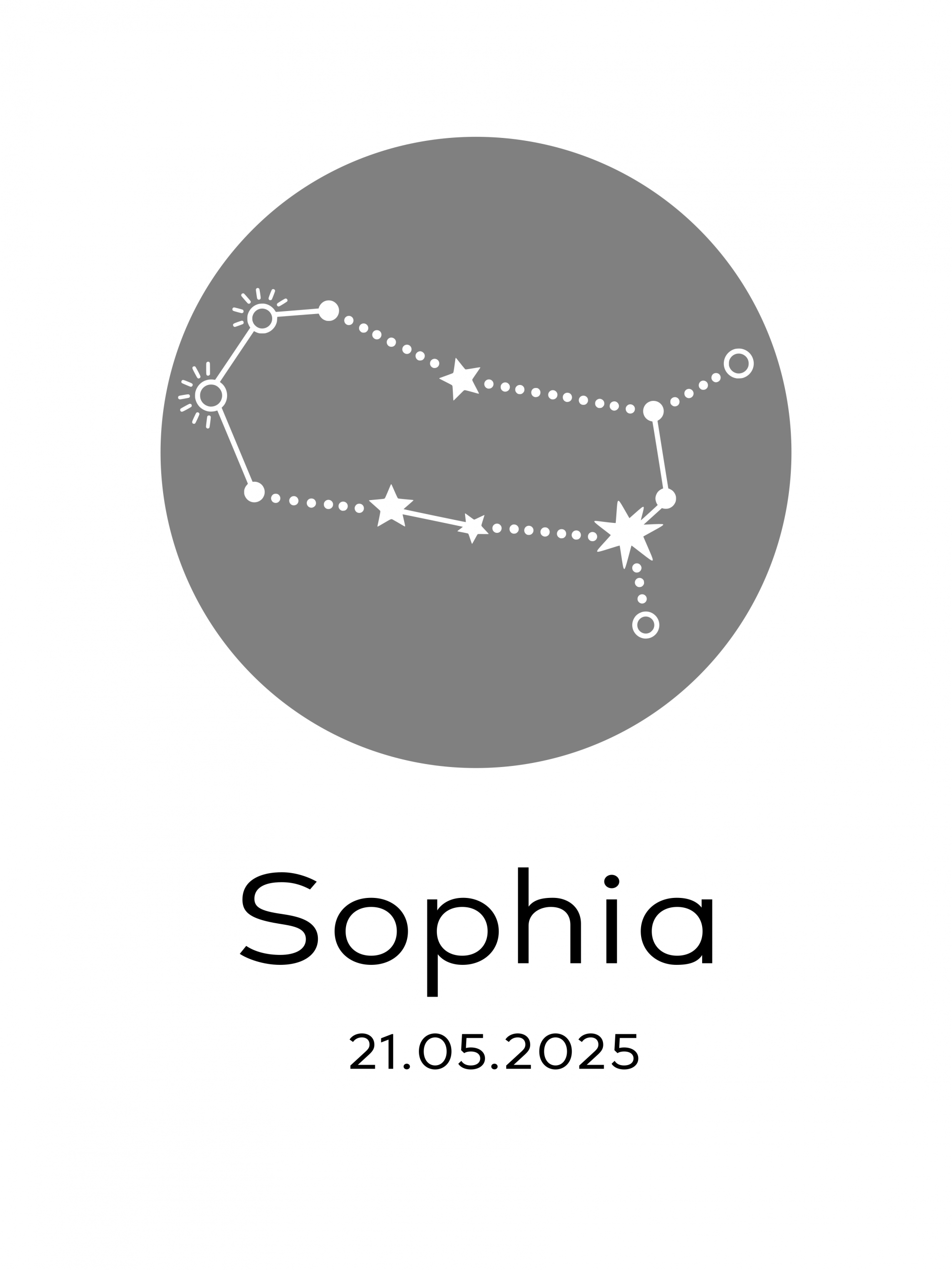 Personalisiertes Sternzeichen-Poster Zwillinge (Gemini) mit individuellem Namen und Geburtsdatum